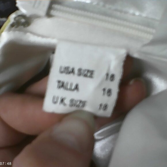 Marie Lee Formal Dress Size 16 White Yellow Purple Pink - Picture 8 of 9